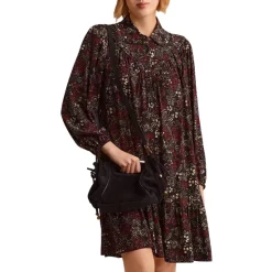 Hot Sale ❤️ Gerard Darel Jahlya Floral Print 👚 Shirt 👗 Dress Black ✨
