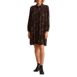 Hot Sale ❤️ Gerard Darel Jahlya Floral Print 👚 Shirt 👗 Dress Black ✨ -Gerard Darel Elegant Shop unnamed file 136