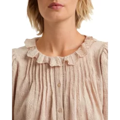 Hot Sale 😉 Gerard Darel Nelia Embroidered Ruffled Blouse Nude 🌟 -Gerard Darel Elegant Shop unnamed file 155