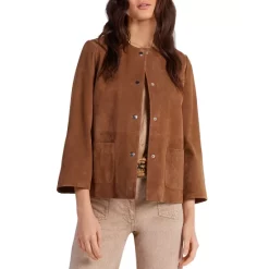 Cheapest 🥰 Gerard Darel Marilou Suede Jacket Caramel 👏