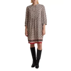 Best deal 🎁 Gerard Darel Jena Printed Mandarin Collar 👗 Dress Ecru 🌟