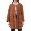 Brand new 🛒 Gerard Darel Miriame Front Button Leather 🧥 Coat Brown 🎉 -Gerard Darel Elegant Shop unnamed file 235