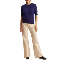 Hot Sale ✨ Gerard Darel Lea Short Sleeve Wool Sweater Blue ⌛