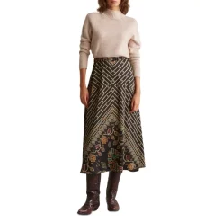 Flash Sale 🌟 Gerard Darel Laya Printed Midi 👗 Skirt Black ⭐ -Gerard Darel Elegant Shop unnamed file 274