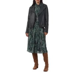 Cheap 🌟 Gerard Darel Naysha Leather Moto Jacket Green 🔥