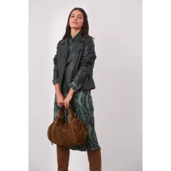 Cheap 🌟 Gerard Darel Naysha Leather Moto Jacket Green 🔥 -Gerard Darel Elegant Shop unnamed file 294