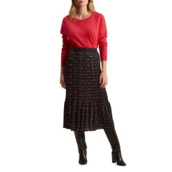 Flash Sale 🤩 Gerard Darel Balma Printed Pleated Midi 👗 Skirt Black ✔️ -Gerard Darel Elegant Shop unnamed file 326