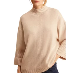 Deals 🥰 Gerard Darel Laurel Mock Neck Wool Sweater Ecru 🎉