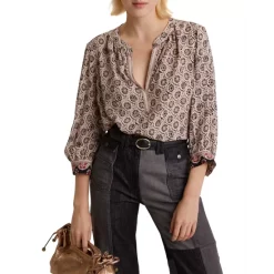 Deals ⌛ Gerard Darel Cheyenne Printed Motif Blouse Ecru ✔️ -Gerard Darel Elegant Shop unnamed file 357