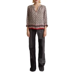 Deals ⌛ Gerard Darel Cheyenne Printed Motif Blouse Ecru ✔️ -Gerard Darel Elegant Shop unnamed file 358