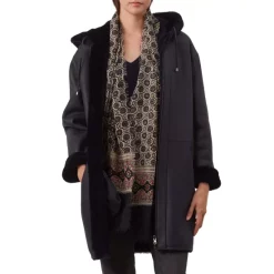 Discount 😍 Gerard Darel Miranda Hooded Leather 🧥 Coat Navy 🌟 -Gerard Darel Elegant Shop unnamed file 361