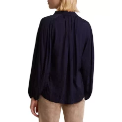 Flash Sale 🌟 Gerard Darel Cesaria Pleated Long Sleeve 👚 Shirt Navy 🎉 -Gerard Darel Elegant Shop unnamed file 379