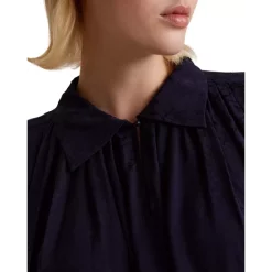 Flash Sale 🌟 Gerard Darel Cesaria Pleated Long Sleeve 👚 Shirt Navy 🎉 -Gerard Darel Elegant Shop unnamed file 381