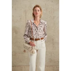 Cheap 😀 Gerard Darel Cara Silk Floral Print 👚 Shirt Ecru 🛒 -Gerard Darel Elegant Shop unnamed file 387