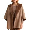 Discount 🌟 Gerard Darel Melissa Hooded Reversible Shearling Cape Sand 🎁 -Gerard Darel Elegant Shop unnamed file 388