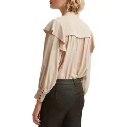 Buy 🤩 Gerard Darel Claus Ruffle Crepe Blouse Natural 🔔 -Gerard Darel Elegant Shop unnamed file 422