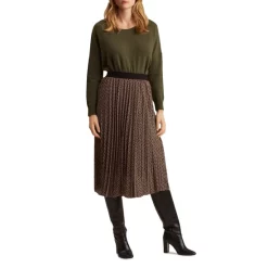 Cheap 🎉 Gerard Darel Beth Printed Pleated Midi 👗 Skirt Brown ✔️