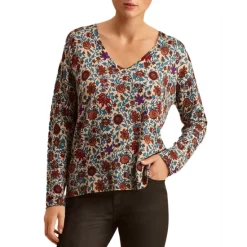 New 🤩 Gerard Darel Leonie Floral Print Wool Sweater Sand ✔️