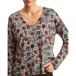 New 🤩 Gerard Darel Leonie Floral Print Wool Sweater Sand ✔️ -Gerard Darel Elegant Shop unnamed file 497