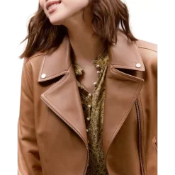 Buy 🤩 Gerard Darel Margot Leather Moto Jacket Camel 🎉 -Gerard Darel Elegant Shop unnamed file 511