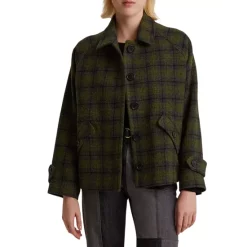 Top 10 π Gerard Darel Wool Naomi Plaid Print Jacket Khaki Green π€©
