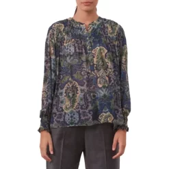 Brand new 🛒 Gerard Darel Clothilde Printed Blouse Green 😀