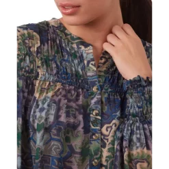 Brand new 🛒 Gerard Darel Clothilde Printed Blouse Green 😀 -Gerard Darel Elegant Shop unnamed file 549