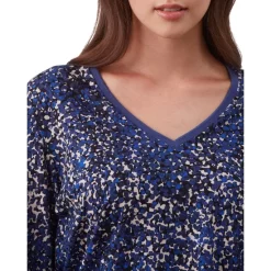 Top 10 ✔️ Gerard Darel Aure Printed V Neck Top Blue ❤️ -Gerard Darel Elegant Shop unnamed file 557