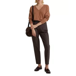 Flash Sale 😉 Gerard Darel Wool Blend Emilio Check Tapered Ankle Pants Brown ✔️ -Gerard Darel Elegant Shop unnamed file 58