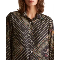 Hot Sale 🥰 Gerard Darel Clyde Printed 👕 Shirt Black 🤩 -Gerard Darel Elegant Shop unnamed file 588