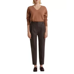Flash Sale 😉 Gerard Darel Wool Blend Emilio Check Tapered Ankle Pants Brown ✔️ -Gerard Darel Elegant Shop unnamed file 59