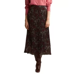 Coupon 🎉 Gerard Darel Balma Printed Pleated Midi 👗 Skirt Black 🎉