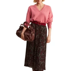 Coupon 🎉 Gerard Darel Balma Printed Pleated Midi 👗 Skirt Black 🎉 -Gerard Darel Elegant Shop unnamed file 598