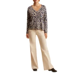 Coupon 😍 Gerard Darel Lee Floral Print Wool Sweater Navy 💯