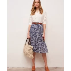 Buy 🤩 Gerard Darel Lisea Floral Print 👗 Skirt Blue 🎁 -Gerard Darel Elegant Shop unnamed file 643