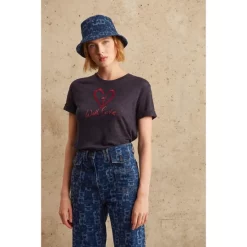 Best Pirce 😍 Gerard Darel Alix Message Tee Navy 🎉 -Gerard Darel Elegant Shop unnamed file 681