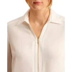 Cheapest ✨ Gerard Darel Cynthia Half Zip Crepe Blouse Ecru 🤩 -Gerard Darel Elegant Shop unnamed file 688