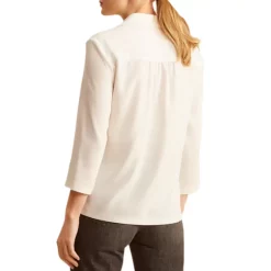 Cheapest ✨ Gerard Darel Cynthia Half Zip Crepe Blouse Ecru 🤩 -Gerard Darel Elegant Shop unnamed file 689