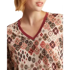 Buy 😍 Gerard Darel Alya Printed V Neck Top Ecru 🔔 -Gerard Darel Elegant Shop unnamed file 692