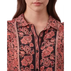 Best Sale 🛒 Gerard Darel Cameron Paisley Print 👚 Shirt Pink ✔️ -Gerard Darel Elegant Shop unnamed file 711
