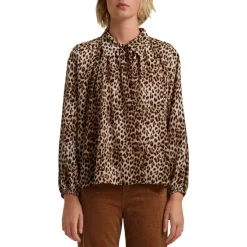 Promo π Gerard Darel Cesaria Silk Leopard Print Blouse Brown π