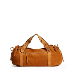 Promo 🌟 Gerard Darel 24H Zip Suede 👜 Handbag Wheat 🥰