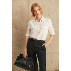 Flash Sale 🥰 Gerard Darel Canelle Point Collar Top Ecru 👍 -Gerard Darel Elegant Shop unnamed file 823
