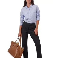 Outlet 🔥 Gerard Darel Eren Straight Leg Pants Navy 🔔 -Gerard Darel Elegant Shop unnamed file 828