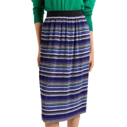 Gerard Darel Elegant Shop 9 Coupon 💯 Gerard Darel Blanca Striped Accordion Pleat 👗 Skirt Blue ⭐