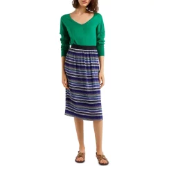 Coupon 💯 Gerard Darel Blanca Striped Accordion Pleat 👗 Skirt Blue ⭐ -Gerard Darel Elegant Shop unnamed file 862