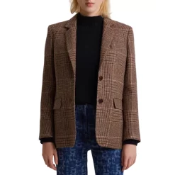 Best deal 😍 Gerard Darel Wool Ness Prince Of Wales Blazer Brown 🔔