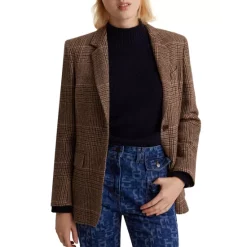 Best deal 😍 Gerard Darel Wool Ness Prince Of Wales Blazer Brown 🔔 -Gerard Darel Elegant Shop unnamed file 99